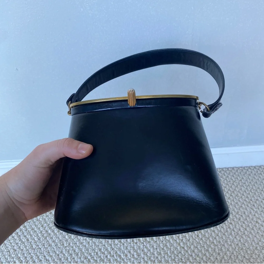 Rare vintage Bienen Davis 1940’s black purse - Picture 2 of 8